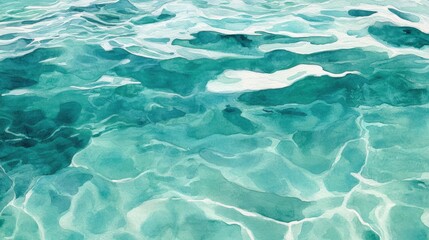 Obraz premium Abstract Watercolor Painting of Ocean Water