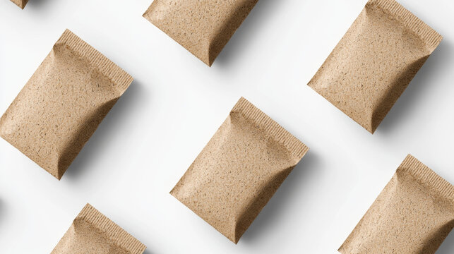 Sustainable packaging solutions concept. Eco friendly packaging made from rice husks, showcasing sustainable design