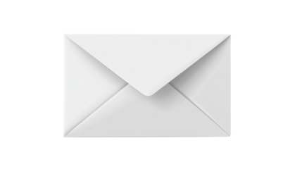 Realistic closed white envelope on transparent background