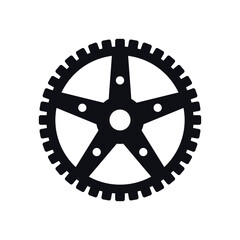 Obraz premium Steampunk gear black and white flat vector icon and symbol design