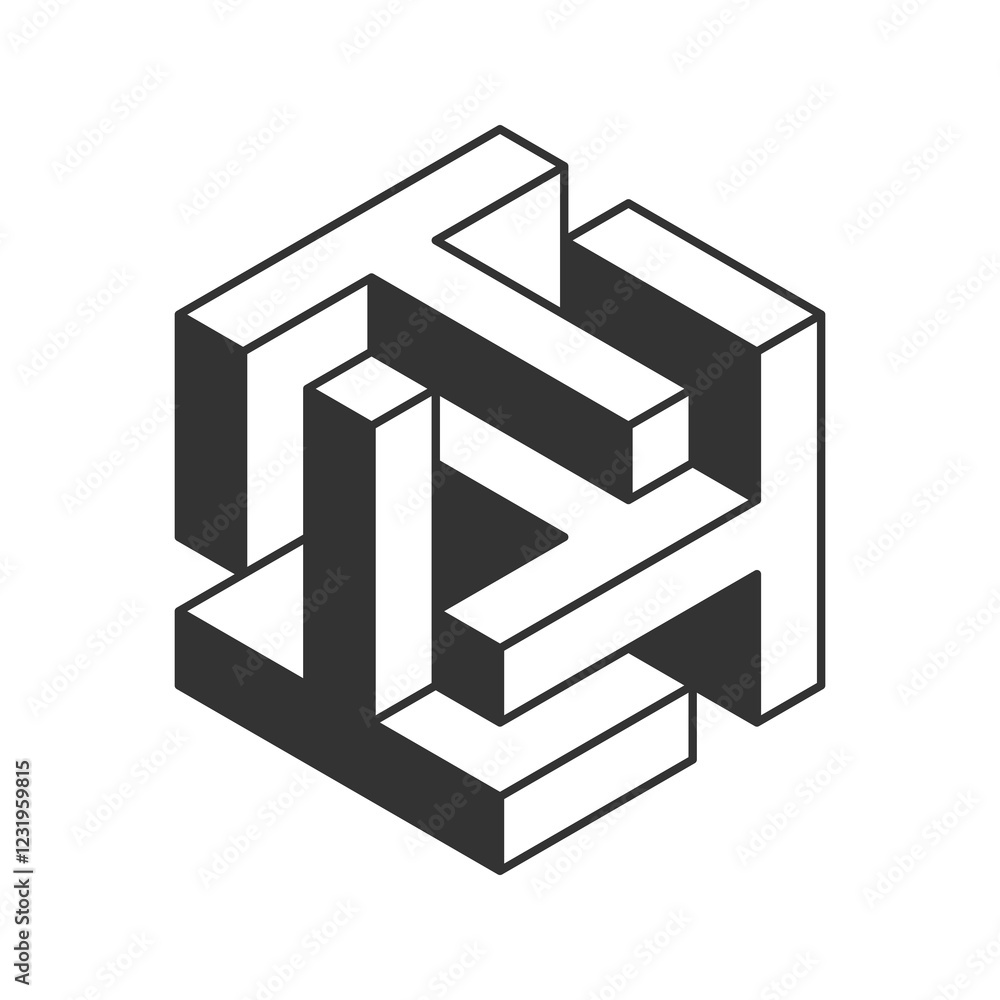 Poster stylish isometric cube design, perfect for tech, engineering, or abstract concepts. clean lines and 