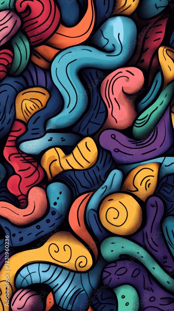 Poster abstract colorful swirling pattern design