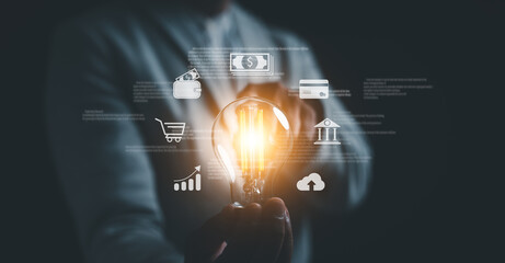 businessman plan the business plans and analyse profitability of working companies banking trading investment saving money and passive income ownerships for manage family plan and retirement target