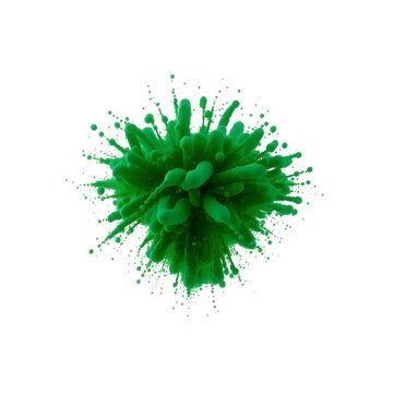 Splash of green powder Isolated on white background, Macro,  Texture, Material