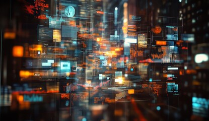 Abstract digital data streams and futuristic interfaces.