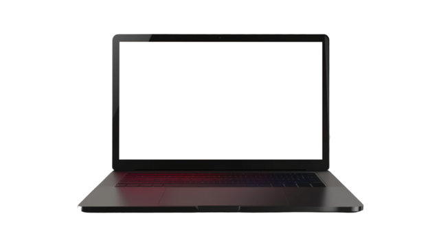 Sleek and Futuristic Thin Laptop with Open Screen isolated on transparent background, png