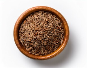 cumin seeds in a wooden bowl, healthy, bowl, ingredient, grain, herb, black, organic, 