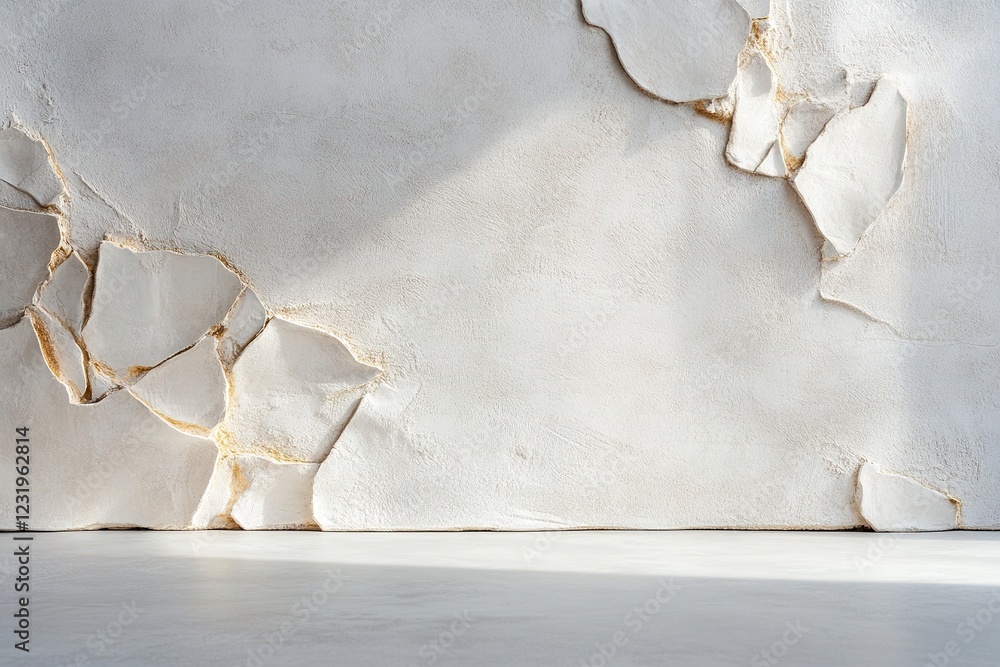 Poster soft golden lighting enhances the texture of the concrete surface, creating an inviting atmosphere. 