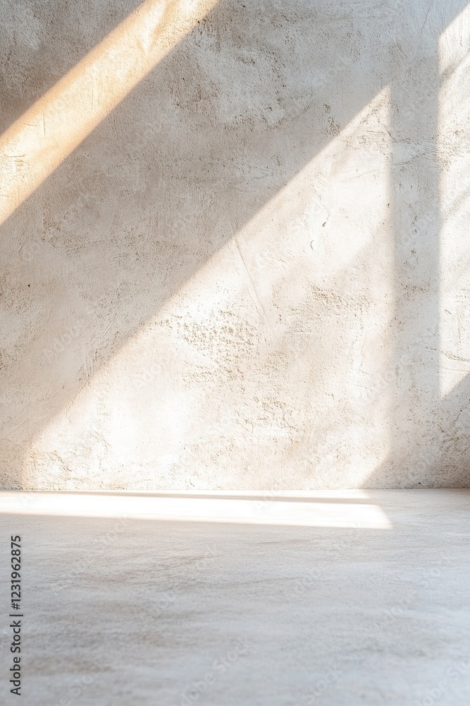 Poster golden lighting softly enhances a textured concrete surface, blending into a neutral gradient backgr