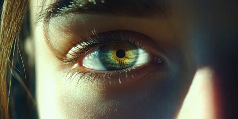 Close-up eye with long eyelashes