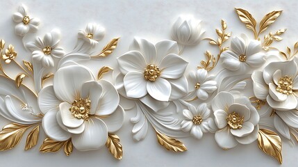Elegant White and Gold Paper Flower Arrangement