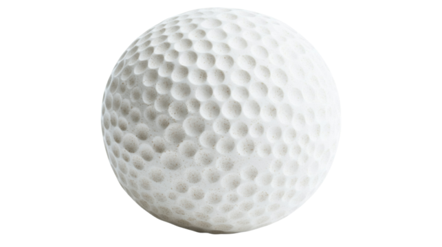 White golf ball on transparent background, perfect for sporting designs