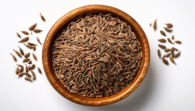 cumin seeds in a wooden spoon