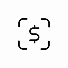 Naklejka premium dollar scan icon sign vector