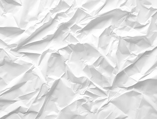 Obraz premium White Crumpled Paper Texture with Shadow Play from Top View Perspective