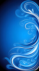 Fototapeta premium Abstract blue water wave design, swirling pattern background, ideal for website or print