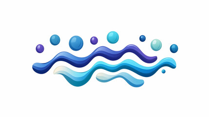 Abstract blue water waves and bubbles; ocean freshness design element; for websites, presentations, or advertising