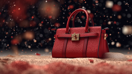 Christmas luxury handbag campaign, snow