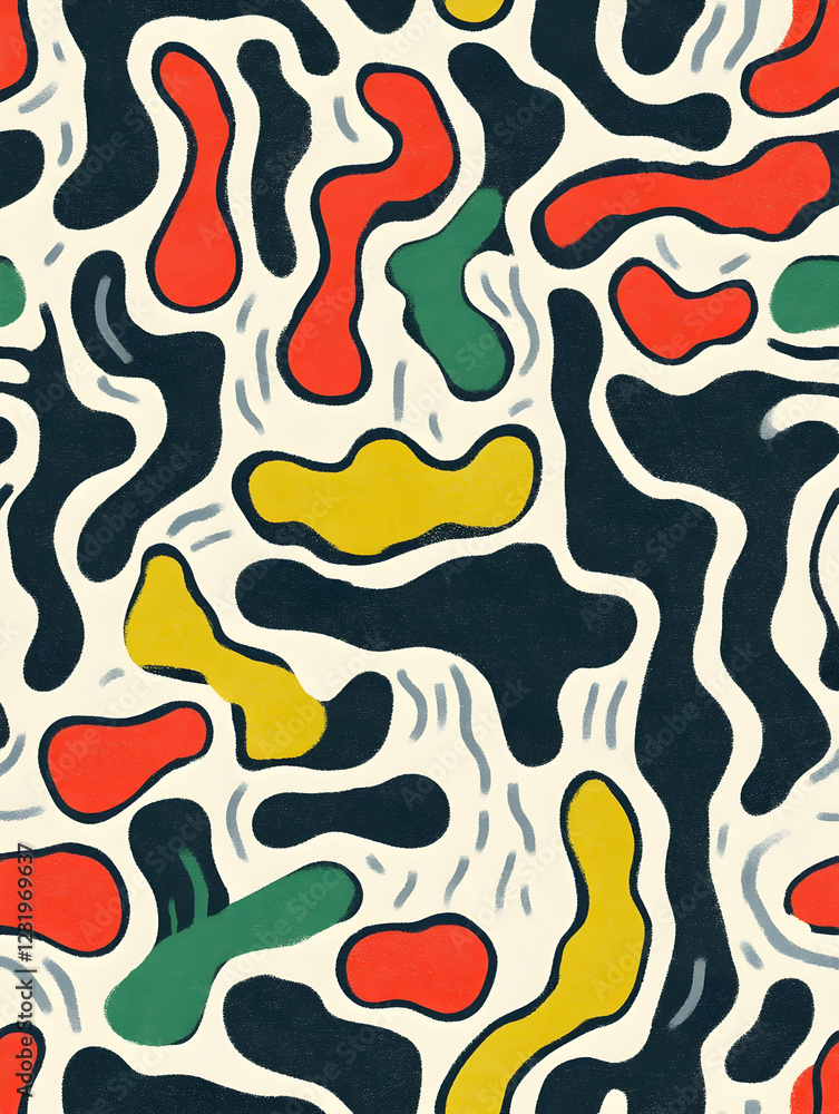 Poster abstract colorful shapes pattern, design background