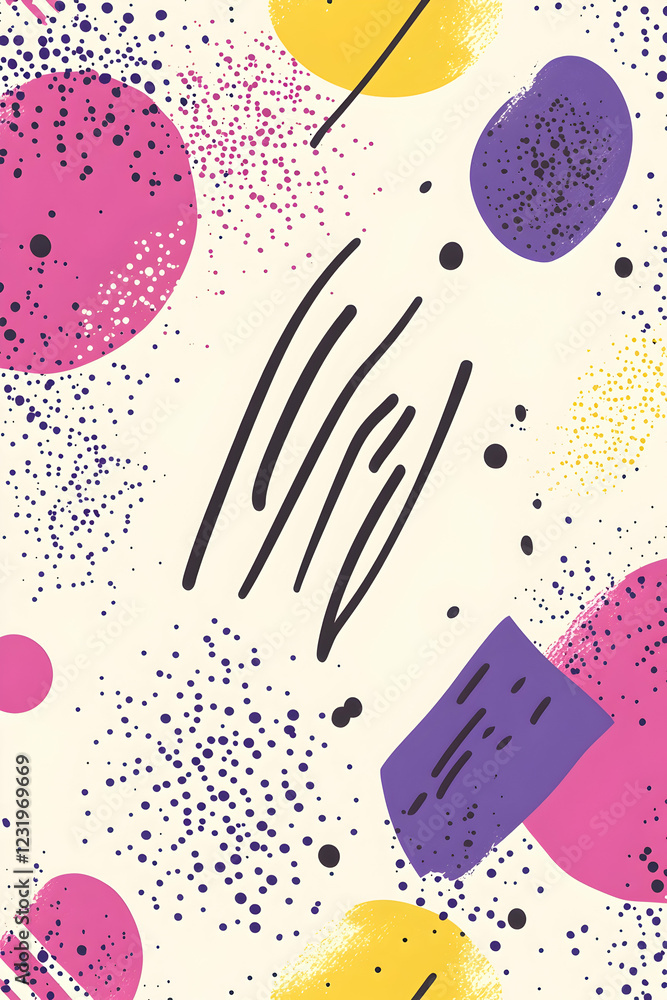 Poster abstract colorful shapes pattern background design for social media post