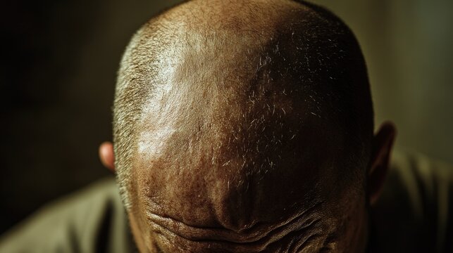 Person with bald head