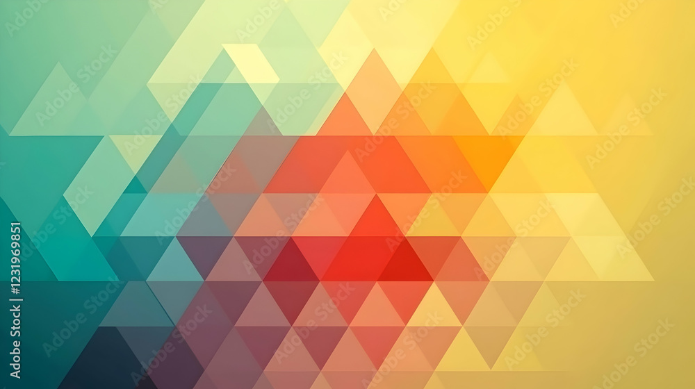 Poster abstract colorful triangle geometric pattern background, ideal for website or presentation design
