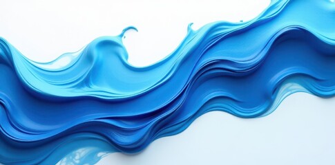 Fototapeta premium Fluid blue and white interplay, thick paint application , creation, blue texture