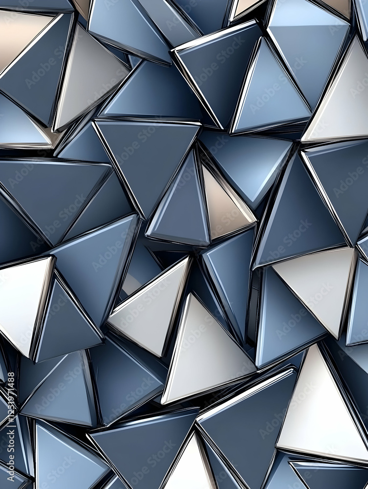 Poster abstract metallic triangle background texture, design element for website or presentation