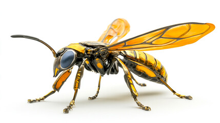 one single wasp isolated on white background.