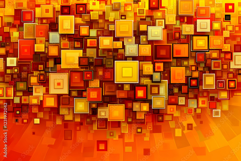 Poster abstract orange square pattern background. ideal for website design or presentations