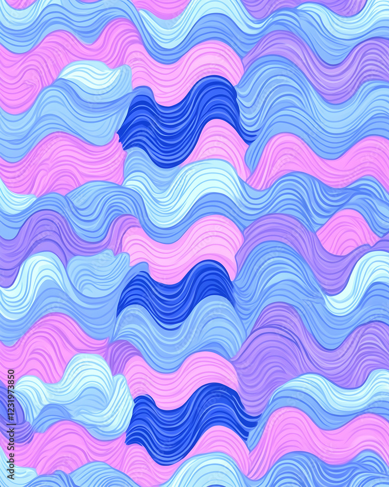 Aufkleber abstract wavy pastel pattern background; design texture for website or print