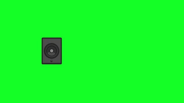 animation of speaker music video loading pocess with greenscreen background