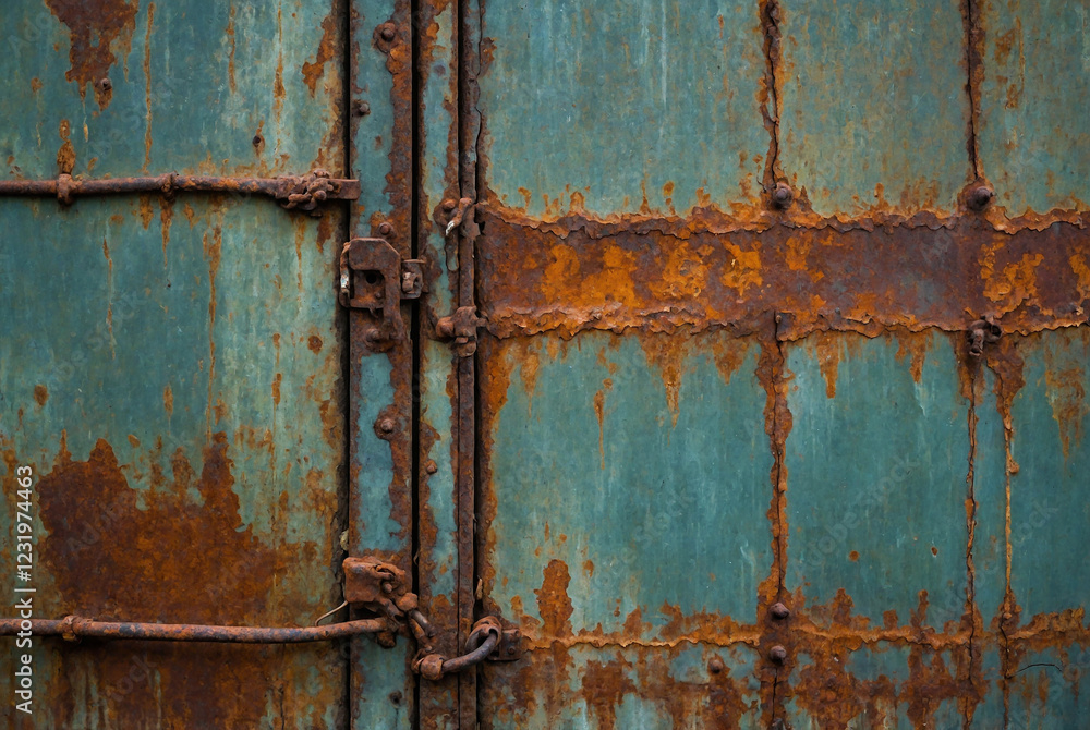 Poster texture of corroded metal with rust and oxidation patterns