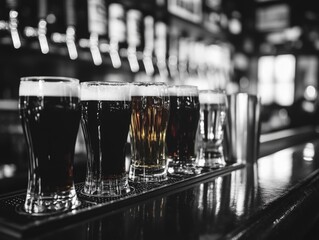 Beer Glasses on Bar