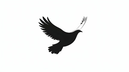 Obraz premium Bird in flight, white background, peace symbol, design element