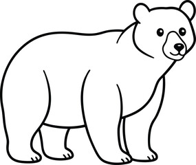 Bear coloring page useful as coloring book for kids illustration