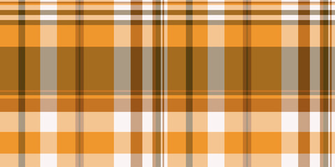 Custom textile seamless vector, fall background tartan pattern. Machinery check texture plaid fabric in orange and pastel colors.