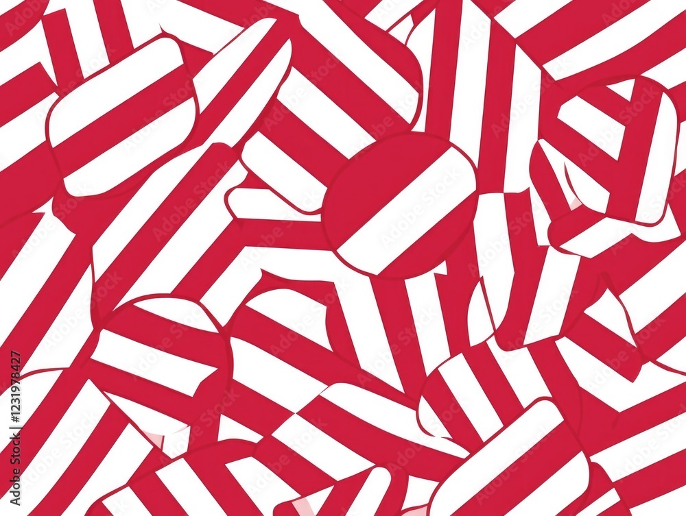Poster red and white striped pattern: a vibrant and dynamic abstract background featuring a repeating patte