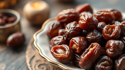 arabic dates plate traditional ramadan