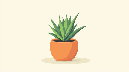 Obraz premium Potted plant icon, modern room decor element, cartoon vector illustration isolated
