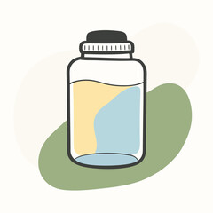 Fototapeta premium Protein powder container vector illustration