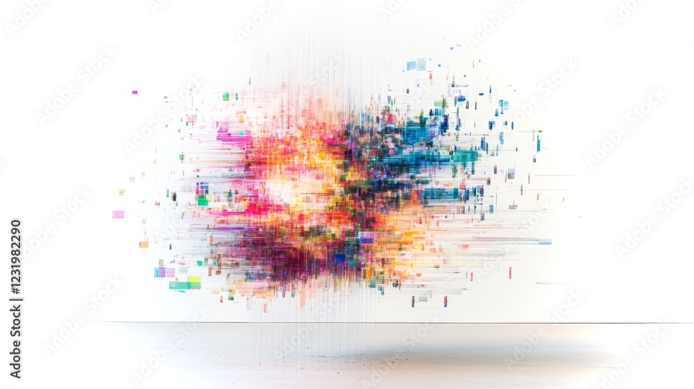 Poster colorful abstract explosion captured in high definition showcasing vibrant patterns and textures