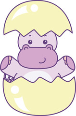 Cute hippo vector icon. Funny baby hippo animal series stock illustration. life of fluffy hippo designs.
