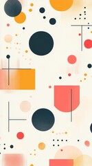 Abstract Geometric Composition Featuring Circles and Rectangles