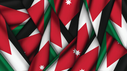 Naklejka premium Set of JORDAN Flags Stacked on Top of Each Other