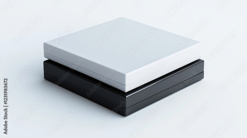 Poster dvd box blank template white, grey and black for presentation layouts and design. 3d rendering. digi