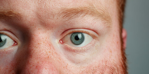 Fototapeta premium Close-up View of a Man's Eyes and Facial Features