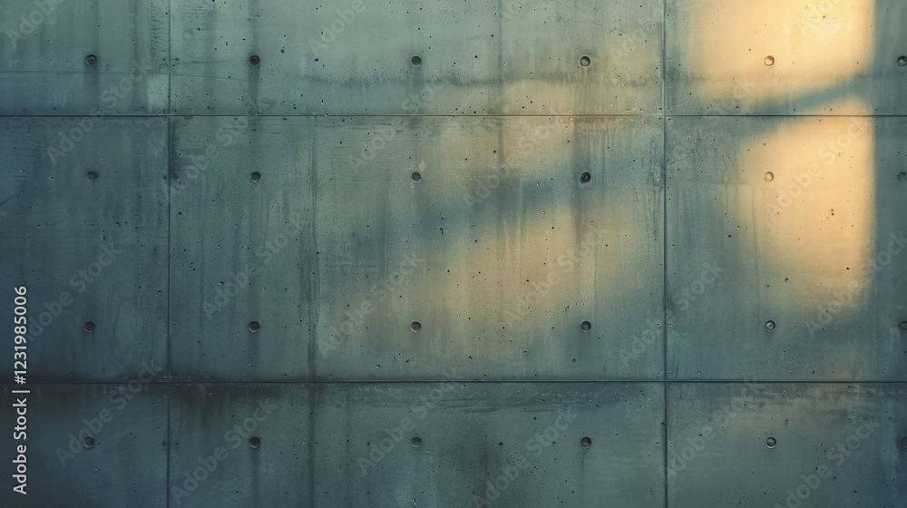 Poster concrete wall with shadows and light reflections, creating textured surface. interplay of light and 
