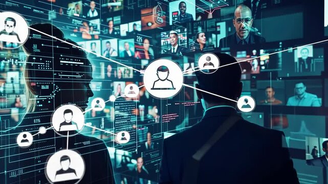 Automation relationships. Cutting-edge surveillance hub monitors for security