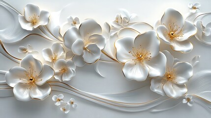 Elegant White and Gold Paper Flower Arrangement